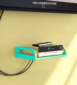 Onlineshoppee Set Top Box Holder cum Remote Organizer Wooden Wall Shelf
