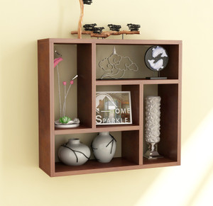 Home Sparkle Square Partitions MDF Wall Shelf