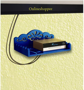 Onlineshoppee Set Top Box Holder cum Remote Organizer MDF Wall Shelf