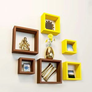 DriftingWood Square Wooden Wall Shelf