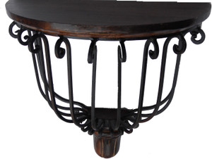 HANDICRAFT ANTIQUE LOOK ATTRACTIVE DESIGN Wooden, Iron Wall Shelf