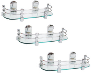 Royal Indian Craft 14 By 5 Inch Queen Bracket (Pack of 3) Multipurpose Glass Wall Shelf