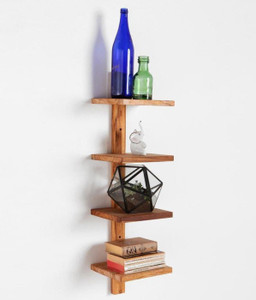 Onlineshoppee Beautiful Wooden Fancy Wall Decor Rack Shelves Size (LxBxH-9x7x26) Inch Wooden Wall Shelf