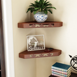 Home Sparkle Wooden Wall Shelf