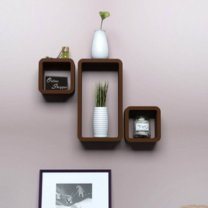 Onlineshoppee Cube Shape Floating MDF Wall Shelf