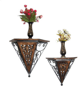 Acme Production Wooden, Iron Wall Shelf