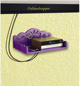 Onlineshoppee Set Top Box Holder cum Remote Organizer MDF Wall Shelf