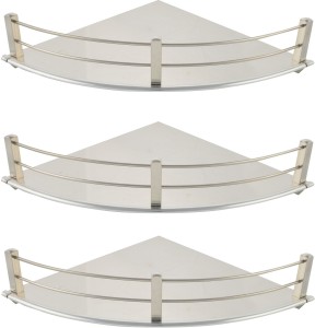 Dolphy Corner 9x9 Inch-Set Of 3 Stainless Steel Wall Shelf