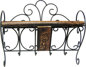 Acme Production Wooden, Iron Wall Shelf