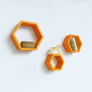 hardika furniture hexagon MDF Wall Shelf