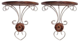 Onlineshoppee Wooden Rack Shelf pack of 2 Wooden Wall Shelf