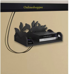 Onlineshoppee Set Top Box Holder cum Remote Organizer MDF Wall Shelf