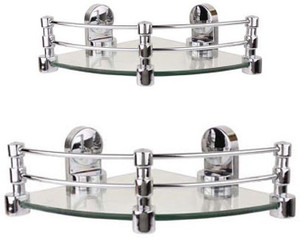 Royal Indian Craft King Bracket (Double Pack) Glass Wall Shelf