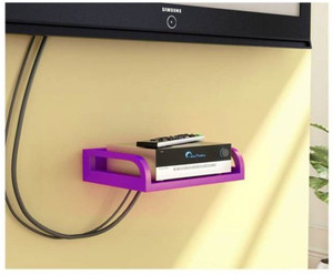 Onlineshoppee Set Top Box Holder cum Remote Organizer Wooden Wall Shelf