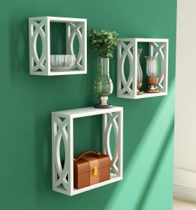 Home Sparkle Cubical Wooden Wall Shelf
