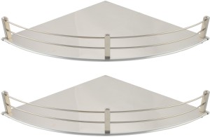Dolphy Set Of 2 Corner-12x12 Inch Stainless Steel Wall Shelf