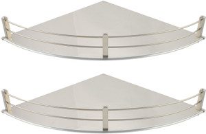 Dolphy Set Of 2 Corner-12x12 Inch Stainless Steel Wall Shelf