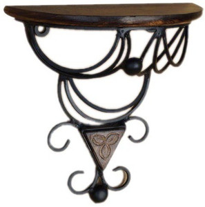 Saaga Wooden, Iron Wall Shelf