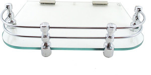 Royal Indian Craft Square Brass Bracket 12 By 9 Inch Multipurpose Glass Wall Shelf