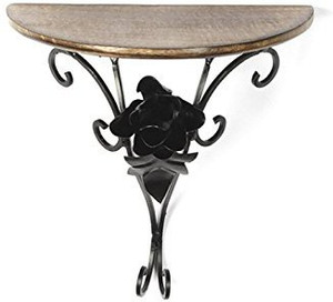 Desi Karigar Wooden, Iron Wall Shelf