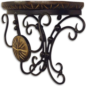 Saaga Wooden, Iron Wall Shelf