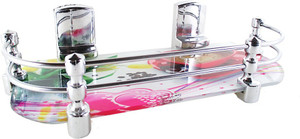 Royal Indian Craft 12 By 5 Inch Long Hard Bracket Multi-color Glass Wall Shelf