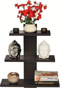 Onlineshoppee 3 Tier Wooden Wall Shelf