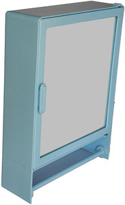 Zoom Zoom Good Morning Bathroom Mirror Cabinet (Rod) Plastic Mirror Storage Chest (40.64 x 10.6 x 30.48, White, Blue, Ivory, Magenta, A.Blue, Pink, Z103CR) (BLUE) Plastic Wall Shelf