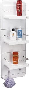 Upasana Work Bathmate Shower Unit 3 Step (White Colour) Plastic Wall Shelf