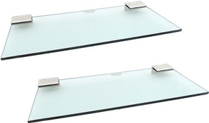 Royal Indian Craft Brass Bracket 12 By 5 Inch Sea Green Floating Glass Wall Shelf