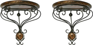 khan handicrafts Wooden, Iron Wall Shelf