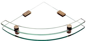 SDG Glass, Brass Wall Shelf
