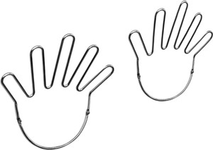 EOAN INTERNATIONAL Palm Shaped Hooks Stainless Steel Wall Shelf