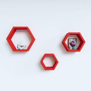 Wallz Art Hexagon Shape MDF Wall Shelf