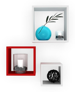DecorNation Nesting Square Wooden Wall Shelf