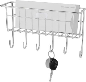 Kitchen Design Key & Letter Holder Stainless Steel Wall Shelf