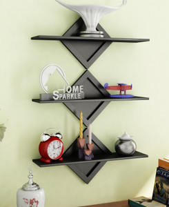 Home Sparkle Set of 3 Wall Shelves MDF Wall Shelf