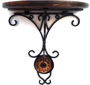 Woodpedlar Single Wooden, Iron Wall Shelf