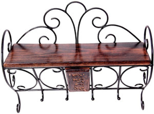 khan handicrafts Wooden, Iron Wall Shelf