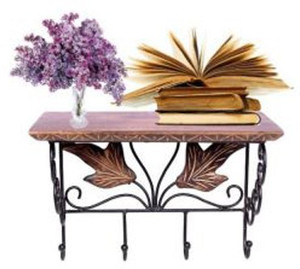 Khan Handicrafts Wooden, Iron Wall Shelf