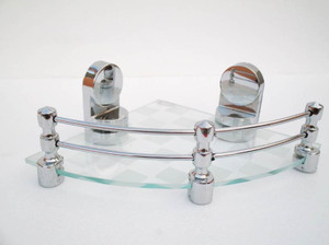 royaL indian craft Queen Bracket White Pattern 10 Inch Glass Wall Shelf