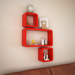 DriftingWood Cube & Rectangle Wooden Wall Shelf