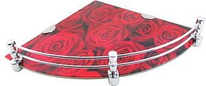 Royal Indian Craft RIC531 Rose Printed 12 Inch Glass Wall Shelf