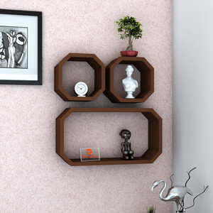 DriftingWood Octagon Shape Wooden Wall Shelf