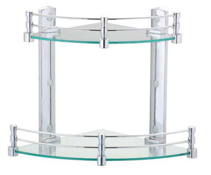 Royal Indian Craft Double Corner Glass Wall Shelf