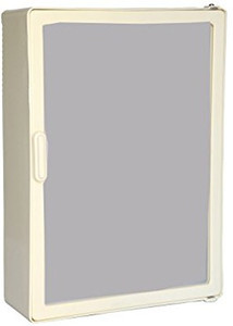 Zoom Zoom Good Morning Bathroom Mirror Cabinet Plastic Mirror Storage Chest (40.64 x 10.6 x 30.48, White, Ivory, Z104CB) (IVORY) Plastic Wall Shelf