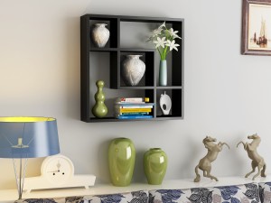 Home Sparkle Interconnected Wooden Wall Shelf