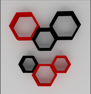 Wallz Art Hexagon Shape MDF Wall Shelf