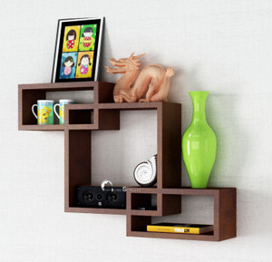 Home Sparkle Interconnected Wooden Wall Shelf