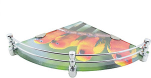 Royal Indian Craft RIC533 Parrot Printed 12 Glass Wall Shelf